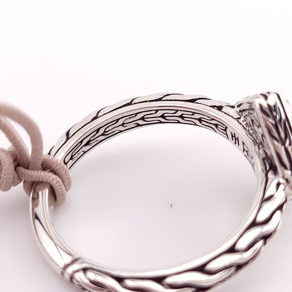 New John Hardy Sterling Silver Hammered Palu Pyramid Chain Band Ring Size 7 - Picture 8 of 10